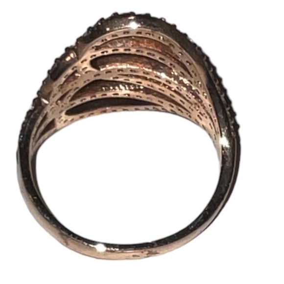 Open Swirl Ring Rose Gold Plated Size - Picture 4 of 5